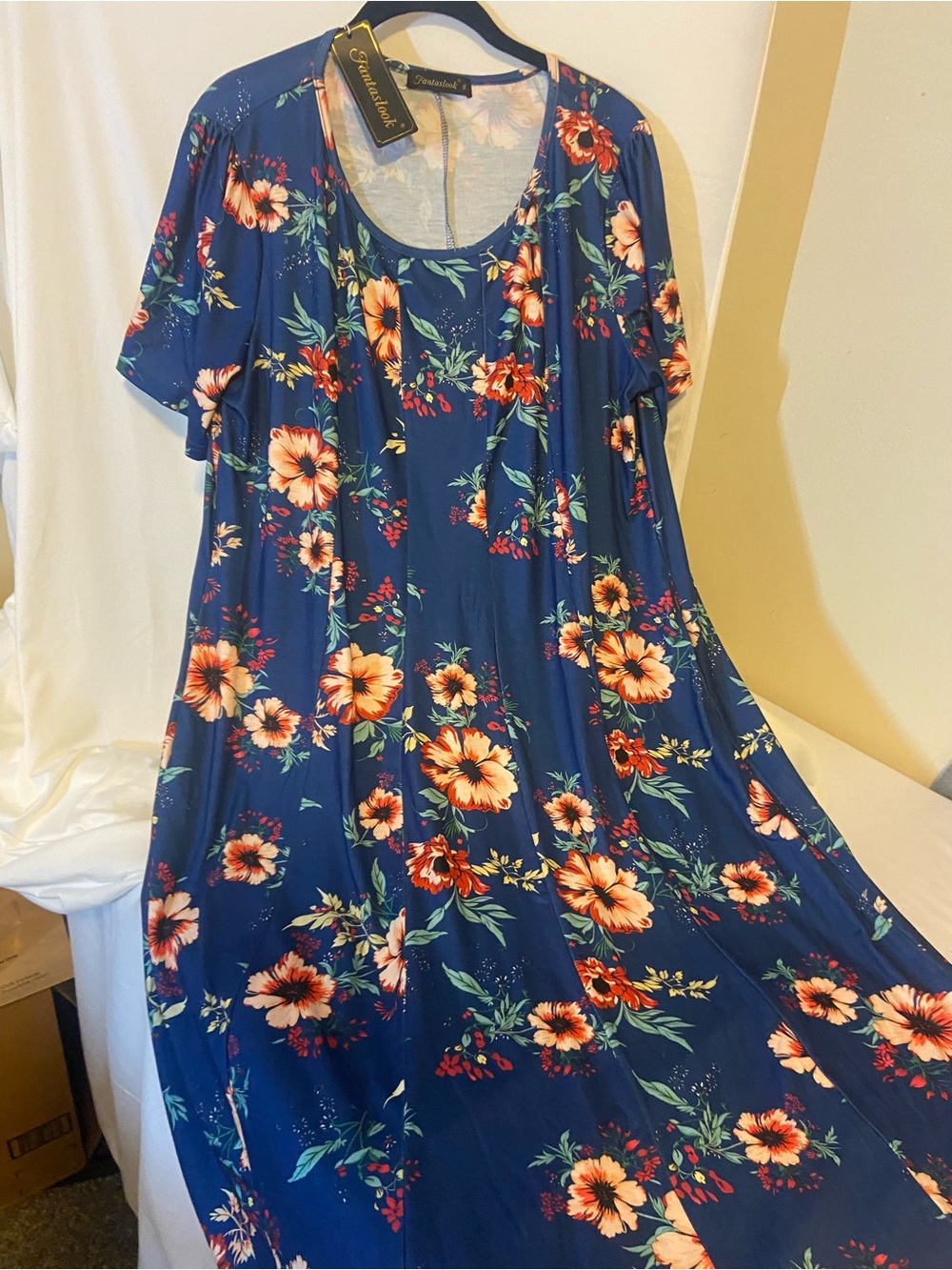 Tummystore Navy Floral Midi Dress by Tummystore
